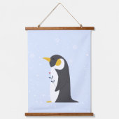 青い冬 |ペンギン北極動物子供部屋デコール 吊り下げ型タペストリー (正面)
