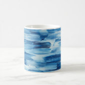 青い凍ってい筆跡。海軍航海の冬 コーヒーマグカップ (中央)