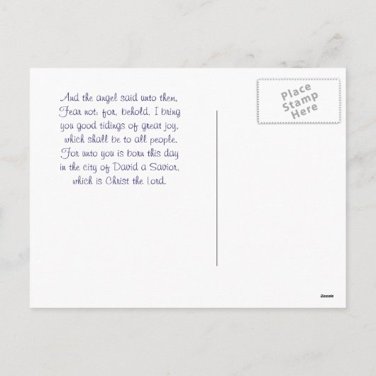 青い出生のクリスマスの郵便はがき シーズンポストカード (裏面)