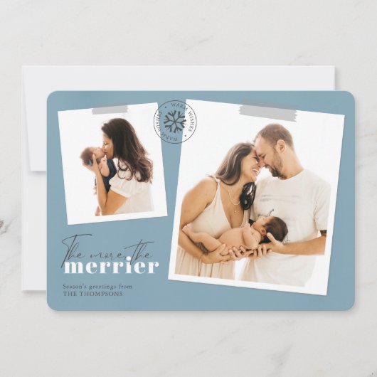 青い出産のメリー発表の写真が多い シーズンカード (正面)