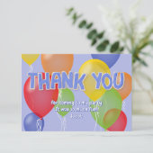 青い切り抜きクッキーバルーン誕生日ありがとうございます サンキューカード (スタンド正面)