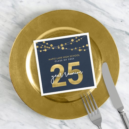 青い列のライト25年クラス懇親会 スタンダードカクテルナプキン