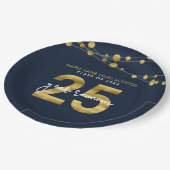 青い列のライト25年クラス懇親会 ペーパープレート (アングル)