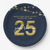 青い列のライト25年クラス懇親会 ペーパープレート (正面)