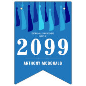 青い列の房の写真の卒業式の束のフラグ バンティングフラッグ (第1の旗)