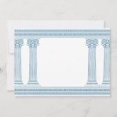 青い列を持つギリシャエレガント誕生日パーティー 招待状 (裏面)