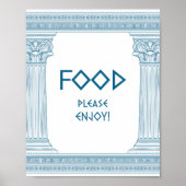 青い列楽しむのパーティー記号 ポスター (正面)