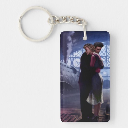 青い列車 キーホルダー (正面)