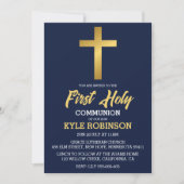 青い初領聖体招待状 招待状 (正面)
