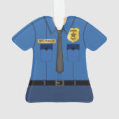 青い制服の警察官 オーナメント (裏面)