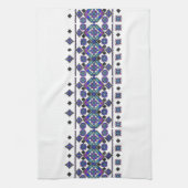 青い刺繍 キッチンタオル (縦)