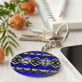 青い刺繍 キーホルダー (側面)