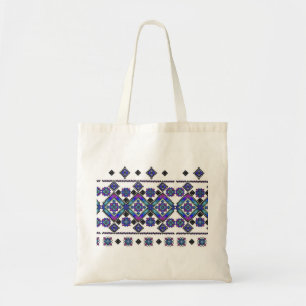 青い刺繍 トートバッグ