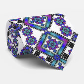 青い刺繍 ネクタイ (ロール)