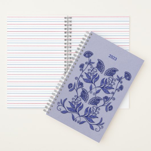 青い刺繍 ノートブック (内側)