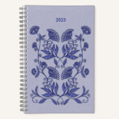 青い刺繍 ノートブック (正面)