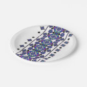 青い刺繍 ペーパープレート (アングル)