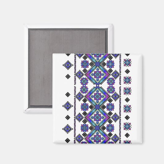 青い刺繍 マグネット (正面/裏面)