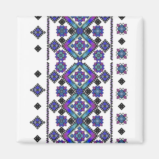 青い刺繍 マグネット (正面)