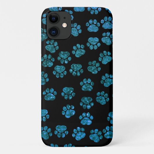 青い前足、グリッター前足、青いグリッター、犬の前足 Case-Mate iPhoneケース (裏面)
