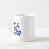 青い前足、警察犬、ステッカー コーヒーマグカップ (正面左)