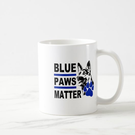 青い前足、警察犬、ステッカー コーヒーマグカップ (右)