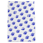 青い前部印刷パターン ミディアムペーパーバッグ (裏面)