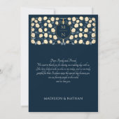 青い剣と盾のメディエーバル・ファンタジー・ウェディング サンキューカード (裏面)