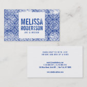 青い動揺してタイルのパターン設計者 名刺 (正面/裏面)