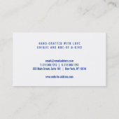 青い動揺してタイルのパターン設計者 名刺 (裏面)