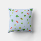 青い動物と野菜キッズ装飾用クッション クッション (裏面)