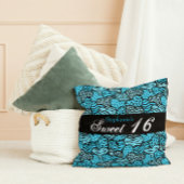 青い動物パターンハートSweet sixteen枕 クッション