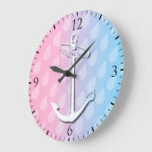 青い勾配のいかりのイラストレーション ラージ壁時計 (傾斜)
