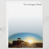 青い勾配の背景の日の出のトラクター レターヘッド (正面/裏面)