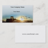 青い勾配の背景の日の出のトラクター 名刺 (正面/裏面)