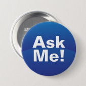 青い勾配は私に文字ボタンを頼みます 缶バッジ (正面&裏面)