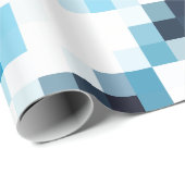 青い勾配ピクセル ラッピングペーパー (ロールコーナー)