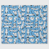 青い包装紙のホッキョクギツネ ラッピングペーパー (フラット)