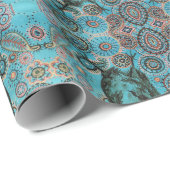 青い包装紙の黒いカラス ラッピングペーパー (ロールコーナー)