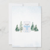 青い北極クマのベビーシャワー 招待状 (裏面)