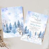 青い北極動物の赤ちゃんシャワー 招待状