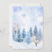 青い北極動物の赤ちゃんシャワー 招待状 (裏面)