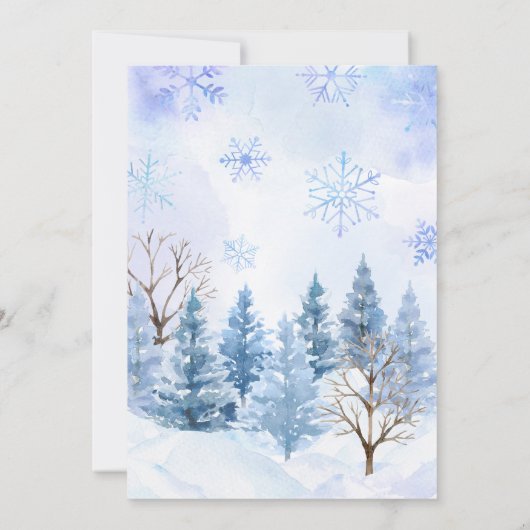 青い北極動物の赤ちゃんシャワー 招待状 (裏面)