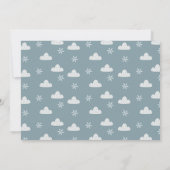 青い北極動物冬のオーネダーランド1歳の誕生日 招待状 (裏面)