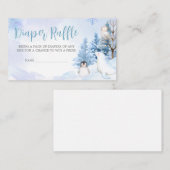 青い北極動物赤ちゃんシャワーおむつラッフル エンクロージャーカード (正面/裏面)