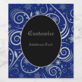 青い北極旋回パーソナライズされた ワインラベル (シングルラベル)