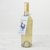 青い北欧クリスマストナカイ ボトルネックタグ (アングル)