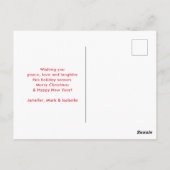 青い北欧クリスマストナカイ ポストカード (裏面)