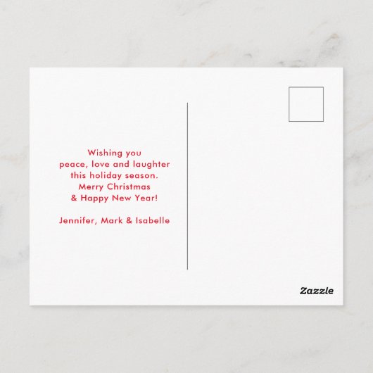 青い北欧クリスマストナカイ ポストカード (裏面)