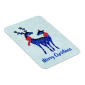 青い北欧クリスマストナカイ マグネット (右側)